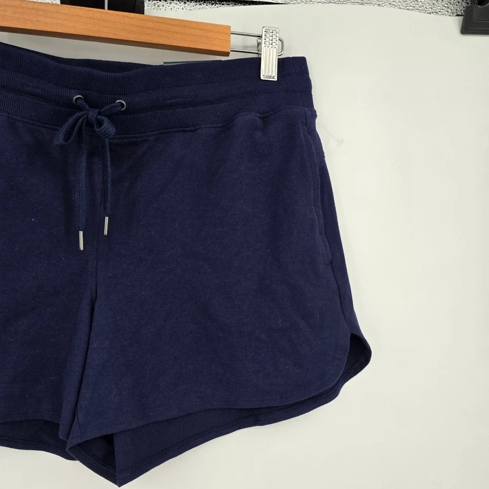 New Tek Gear Womens Navy Blue Essential Gear Mid Rise Active Shorts Size Medium
